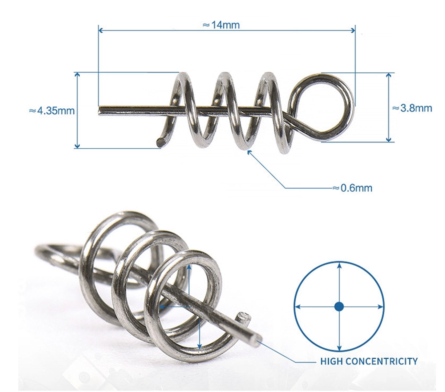 50 Pack Stainless Steel Centering Pin Spring Lock Tangle Free Individual Packs (5 per pack)