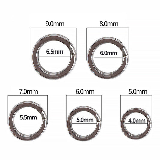 200 Pcs No Rust Solid Stainless Steel Fishing Split Ring Set