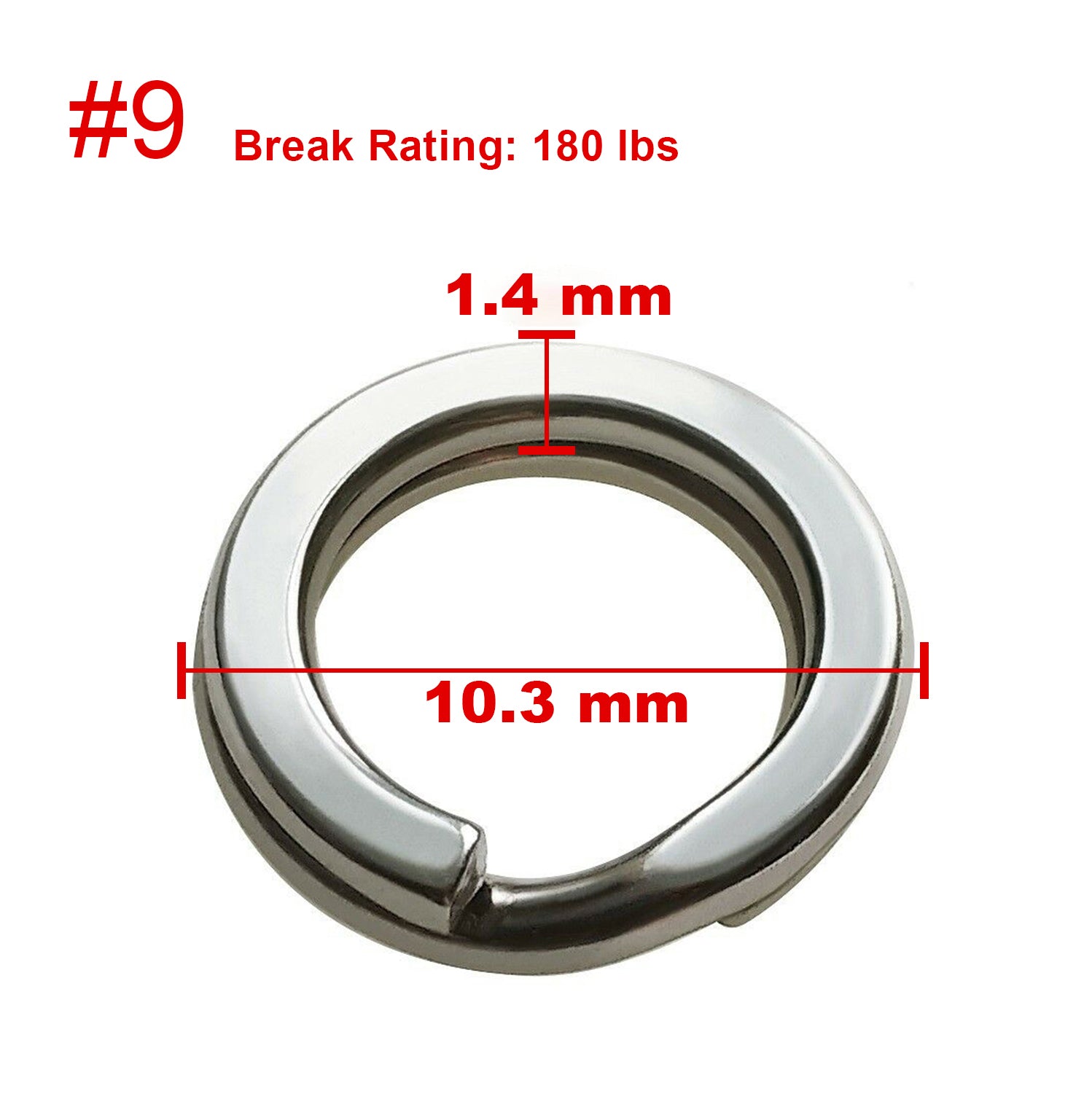 SIZE #2 Heavy Duty Stainless Steel Split Rings 100 Count Pack MADE