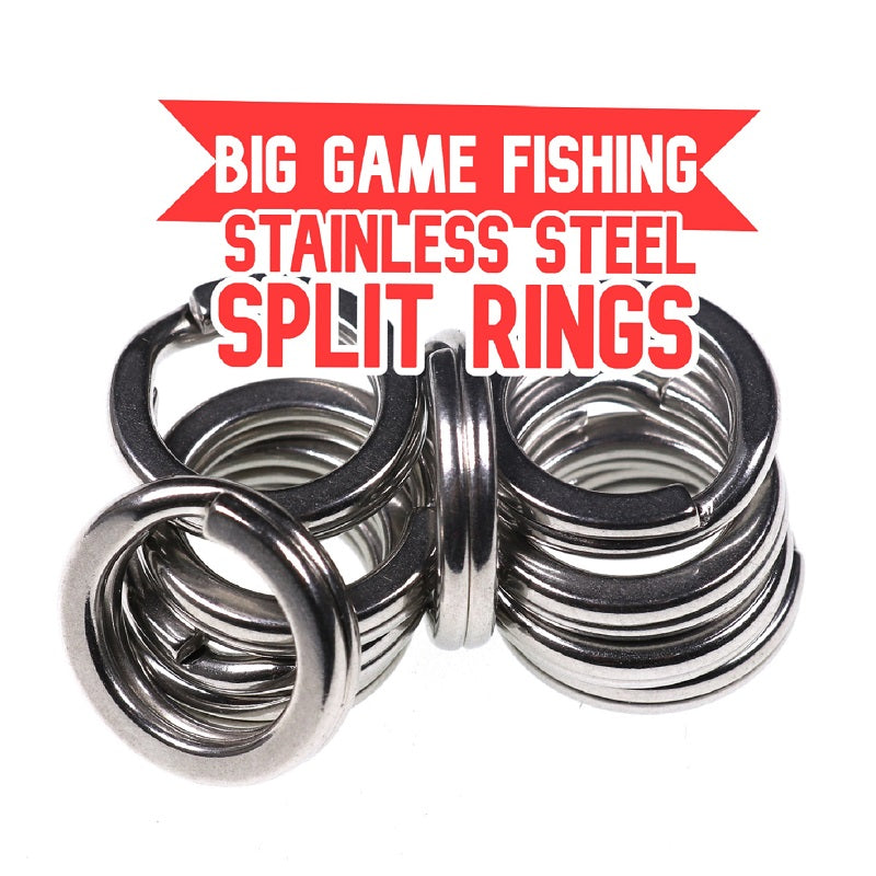 Stainless Steel Heavy Duty Big Game Fishing Split Rings #2-#13 | 27-583+ lbs Break Rating